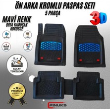 PINUKS Fiat Egea Sedan 2018 Model Uyumlu Siyah- Mavi Renk Premium Oto Paspas Seti