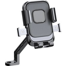Bisiklet Motosiklet 360° Gidon Telefon Tutucu | Otomatik Kilitlemeli Universal Telefon Tutacağı Siyah Tek Ebat Ventoze Shop