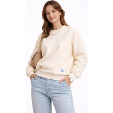 Ventoze Kadın Siyah Basic Oversize Sweatshirt | 3 Iplik Şardonlu %100 Pamuklu Kalın Kışlık