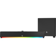 Rampage Rm-1 Soundwave Plus Siyah Total 64W 16V/4.06A Bt+Usb+Aux+Tf Kartlı Gaming Soundbar Speaker