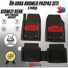PINUKS Mitsubishi Lancer 2002 Uyumlu Model Uyumlu Siyah- Kırmızı Renk Premium Oto Paspas Seti
