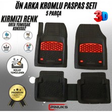 PINUKS Tesla 3 2020 Model Uyumlu Siyah- Kırmızı Renk Premium Oto Paspas Seti