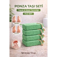 Ponza Taşı Seti Doğal Peeling Selülit Karşıtı ve Batık Giderici Vücut Bakım Taşı 4 Adet Yeşil Peeling - Partiküllü Tek Ebat Ventoze