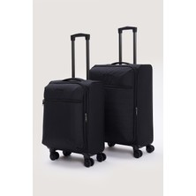 Elatae 2’li Valiz Seti Kabin + Orta Boy Körüklü Su Geçirmez Kumaş 8 Tekerlek ELT034