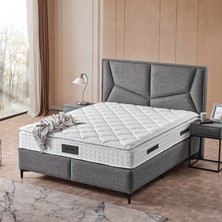 Moon Çift Kişilik Ultra Full Ortopedik Pedli Yaylı Yatak + Baza + Başlık 3'lü Set