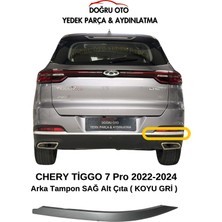 Doğru Oto Chery Tiggo 7 Pro Arka Tampon Sağ Alt Çıta 2022-2024 Koyu Gri