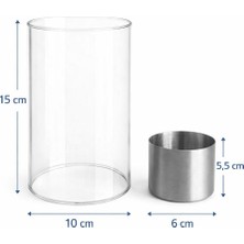 Stone Edition Masaüstü Şömine Uyumlu Yakıt Haznesi ve Cam Seti | Metal Bioethanol Haznesi ve Isıya Dayanıklı Cam