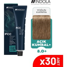 Indola Pcc 8.0 + 60ML  Yoğun Açık Kumral Saç Boyası -30'lu