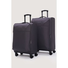 Elatae 2’li Valiz Seti Orta + Büyük Boy Körüklü Su Geçirmez Kumaş 8 Tekerlek ELT034