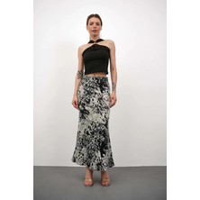 Win Moda Desenli Saten Etek - Saten Etek - Uzun Etek / Kod Çokrenkli