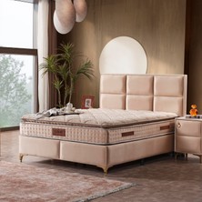 Carıa Çift Kişilik Ultra Full Ortopedik Pedli Yaylı Yatak + Baza + Başlık 3'lü Set
