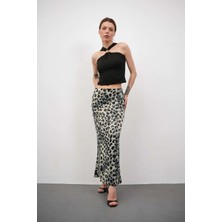 Win Moda Desenli Saten Etek - Saten Etek - Uzun Etek / Kod Çokrenkli