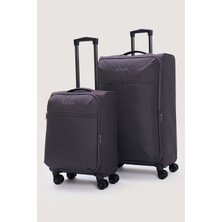 Elatae 2’li Valiz Seti Kabin + Büyük Boy Körüklü Su Geçirmez Kumaş 8 Tekerlek ELT034