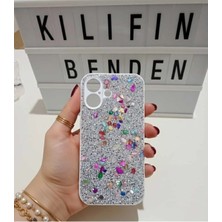 Camkapak Aksesuar Iphone 16 Taşlı Simli Kılıf Modeli