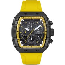 Ferro FM11001D-Y Quartz Sarı Silikon Kordon 43 mm Erkek Kol Saati
