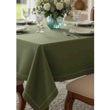 Yarımada Kadın Kooperatifi ​premium Duck Keten Piko Nakışlı Dikdörtgen Masa Örtüsü – 170X240 cm