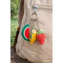 Mech Sevimli Örgü Meyve Anahtarlık Seti 3’lü