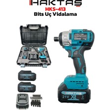 Haktaş HKS-413 21V Akülü Torklu (Bits Uç Vidalama) Seti – 2 Akü 3.0AH, 350NM