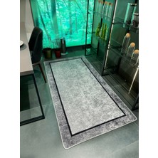 Brillant Gri Jüt Sisal Görünüm Bordürlü Kaymaz Taban Yolluk Mutfak Halı