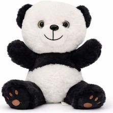Toyska Sevimli Peluş Ayı - Yumuşak Ayıcık - 25CM Siyah Beyaz