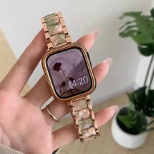 Alstrap Apple Watch 11-10(46MM) 9-8-7 (45MM) 6 5 4 SE(44MM) Uyumlu Seramik Metal Şık Bilezik Kordon Kayış