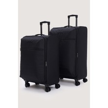 Elatae 2’li Valiz Seti Orta + Büyük Boy Körüklü Su Geçirmez Kumaş 8 Tekerlek ELT034