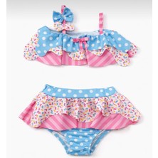 Dondurma Desenli Kız Çocuk Bikini Takımı