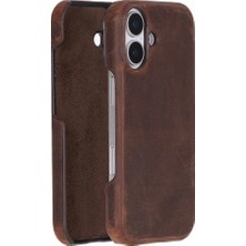 Eco Lounge Apple iPhone 17 Için, Hakiki Deri, El Yapımı Kılıf, Magsafe ile Uyumlu, Iç Yüzeyi Kadife,antik Kahve