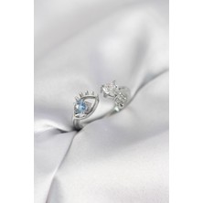 Youday Accessories Gözyaşı Model Gümüş Renk Zirkon Taşlı Kadın Yüzük