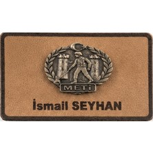 Seyhan Meti Deri Isimlik - Metal Rozetli - Arkası Cırtlı