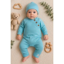 Herşey Trend Herşeytrend Kollu Düğme Detaylı Unısex Bebek Tulumu