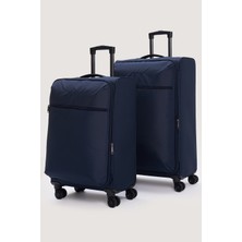 Elatae 2’li Valiz Seti Orta + Büyük Boy Körüklü Su Geçirmez Kumaş 8 Tekerlek ELT034