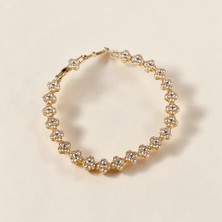 Nur Silver Crystal Bloom Gold Bileklik - NUR-BL92505