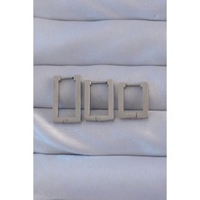 Youday Accessories 316L Çelik Gümüş Renk Dikdörtgen Küpe Seti