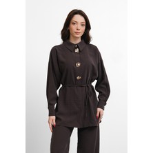 Molly Nelly Kadın Gold Gömlek Detaylı Pantolon Takım