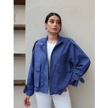 Esra Helvacı Çiçek Nakışlı Kol Kemerli Ceket