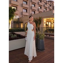 Esra Helvacı Eh Collection Tek Omuz Dantel Elbise