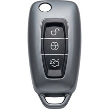 Otohousse Ford Focus/cmax/fiesta/mondeo/transit Uyumlu Silikon Oto Anahtar Kumanda Kabı Kılıf Gri