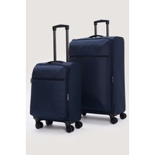 Elatae 2’li Valiz Seti Kabin + Büyük Boy Körüklü Su Geçirmez Kumaş 8 Tekerlek ELT034