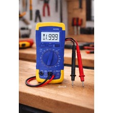 Abnturk Elektrik Ölçüm Aleti Çok Fonksiyonlu Dijital Multimetre Akım Voltaj Direnç Ölçer