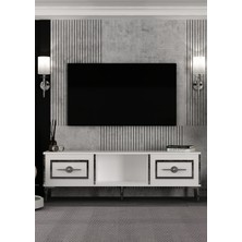 Cantek Dizayn TV1407-1407-TV150-32 Tv Sehpası Beyaz-Gümüş