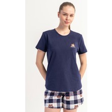 Vienetta Pamuklu Kadın Kısa Kol Şortlu Pijama Takım, 512052