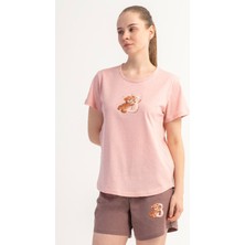 Vienetta Pamuklu Kadın Kısa Kol Şortlu Pijama Takım, 601151