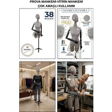 Manken İstanbul 38 Beden Hem Prova - Hem Ürün Sergileme/fotoğraf Çekimi Için Iğne Batan Kollu Kafalı Terzi Mankeni