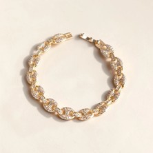 Nur Silver Işıltılı Halka Zincir Çelik Bileklik - NUR-BL92498