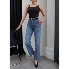 Esra Helvacı Kemerli Paça Kesik Orj Jean