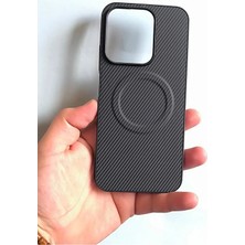 TechnoCase Infinix Hot 40 Uyumlu Kabartmalı Magsafe Karbon Kılıf