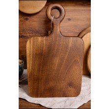 WoodBay Ceviz Ağacı Kare Saplı Kesme Sunum Tahtası-El Yapımı Tek Parça 25X40