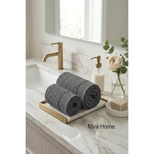 Mira Home 2 Parça Pamuklu Banyo ve El Yüz Havlu Seti  Şeyda Antrasit