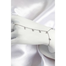 Youday Accessories Pirinç Zirkon Taşlı Sallantılı Model Gümüş Renk Kadın Şahmeran